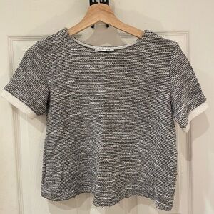 Zara Gray Short Sleeve Knit Sweater Top